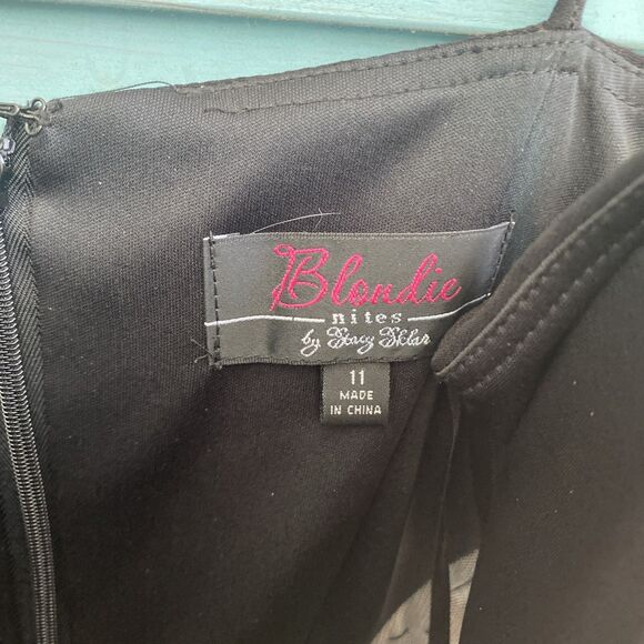 Blondie Nites Stacy Skylar Prom Homecoming Dress ~ Sz 11 ~ Black & Mint Green - Picture 2 of 3